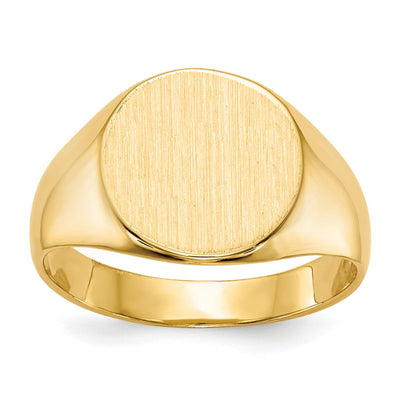 14k Yellow Gold Solid Back Signet Ring at $ 393.52 only from Jewelryshopping.com