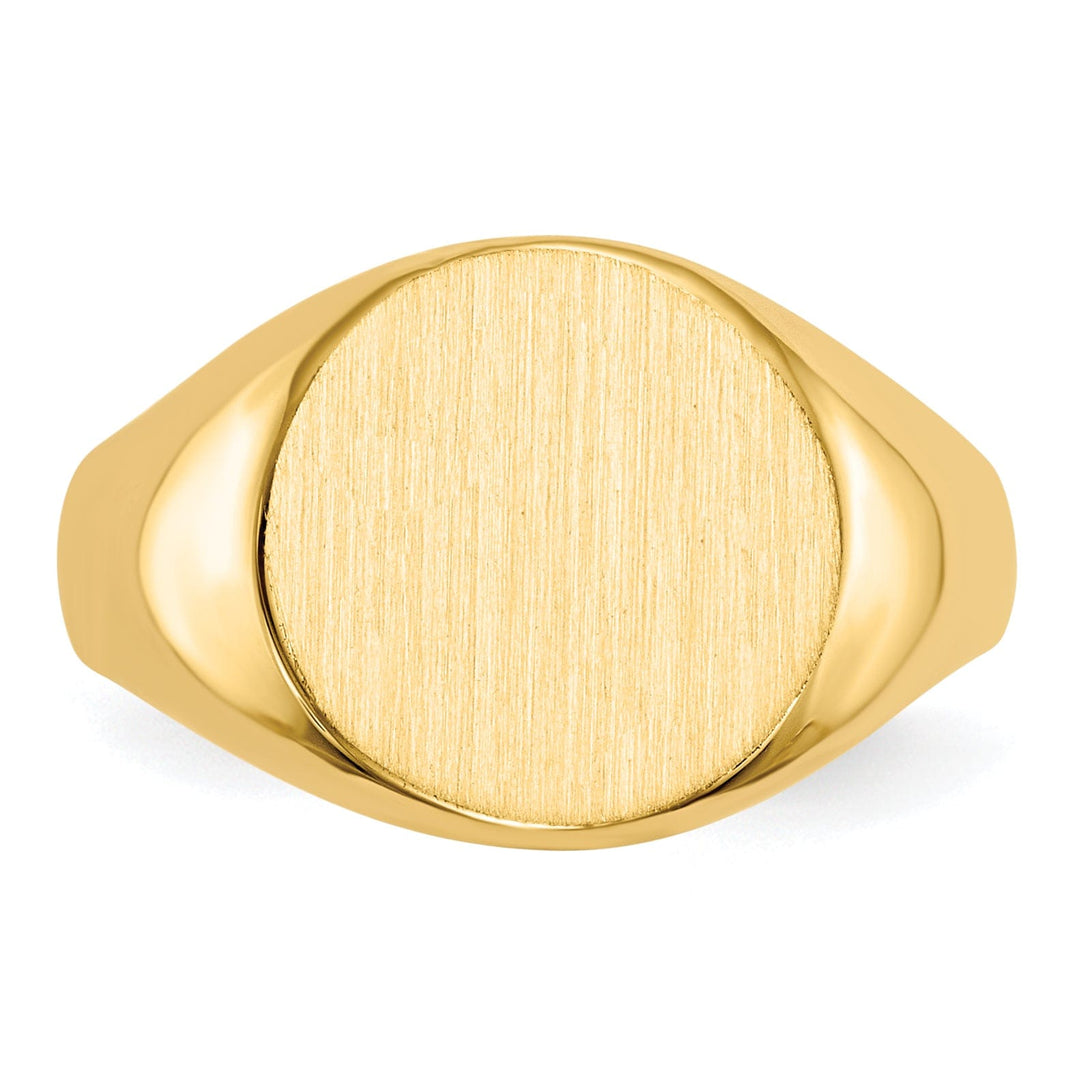 14k Yellow Gold Solid Back Signet Ring