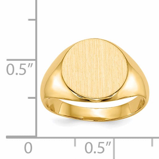 14k Yellow Gold Solid Back Signet Ring