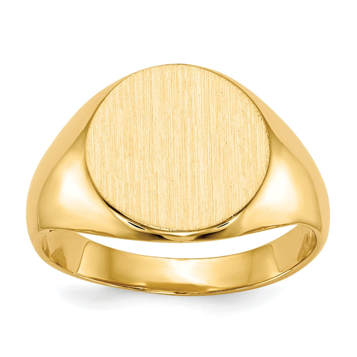 14k Yellow Gold Solid Back Signet Ring