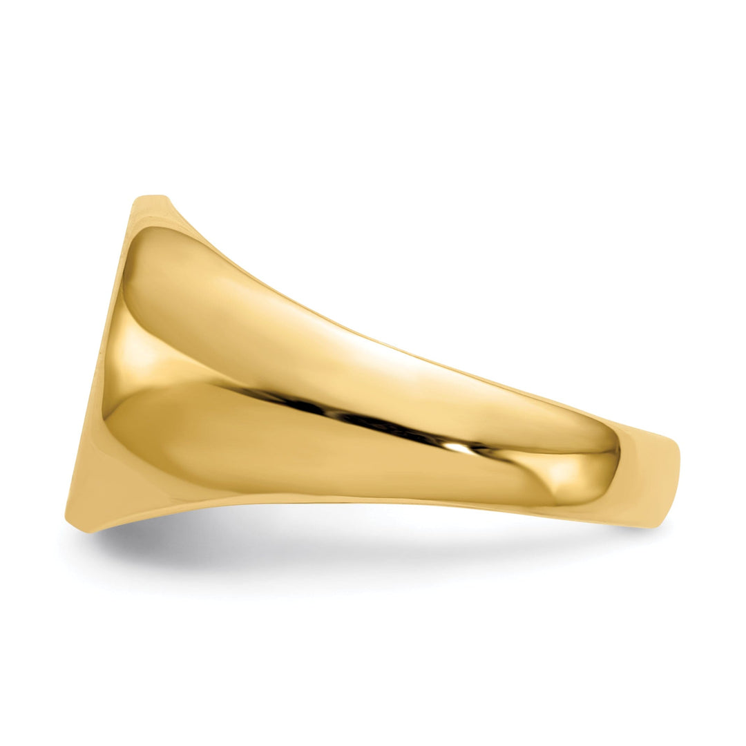 14k Yellow Gold Men's Solid Back Signet Ring