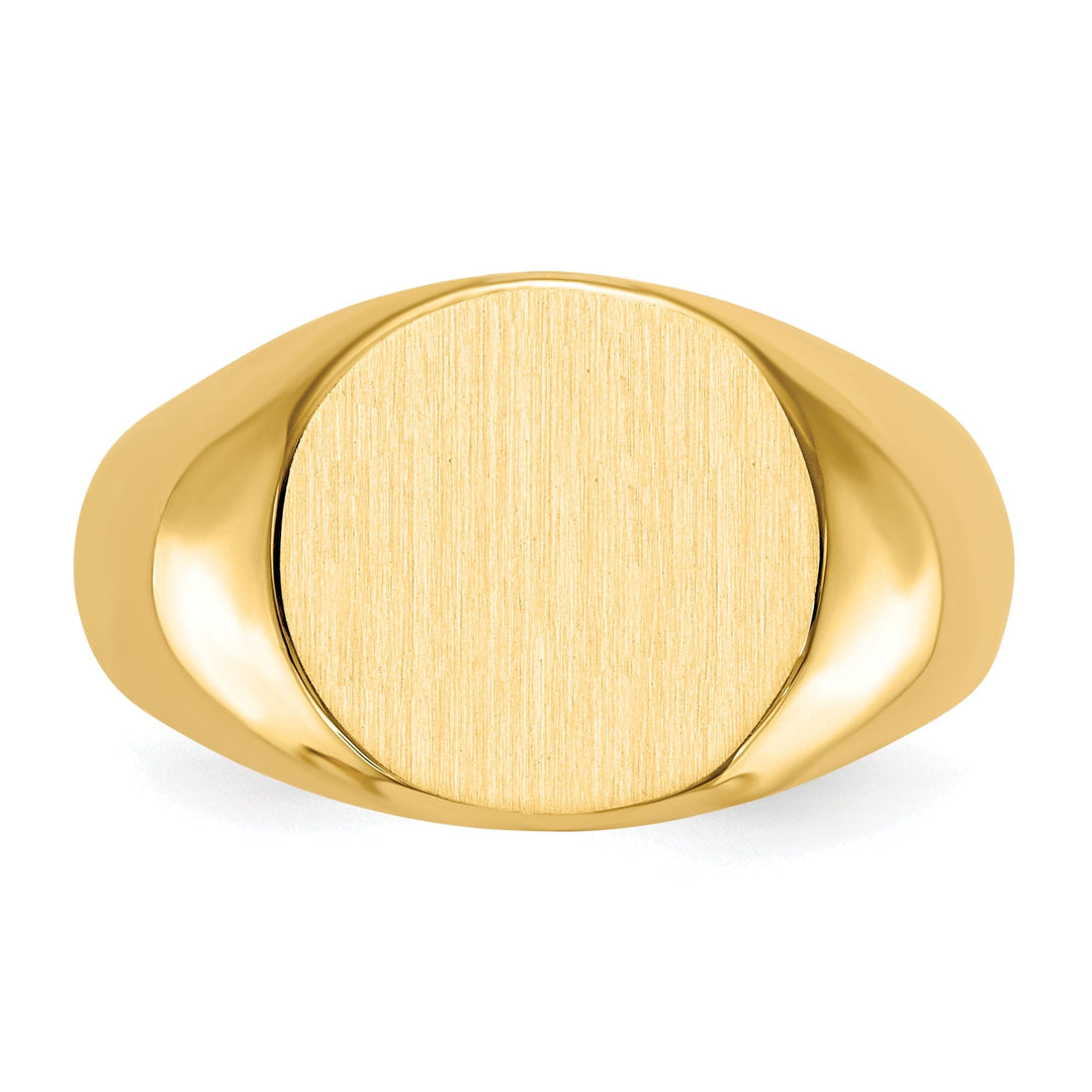 14k Yellow Gold Men's Solid Back Signet Ring