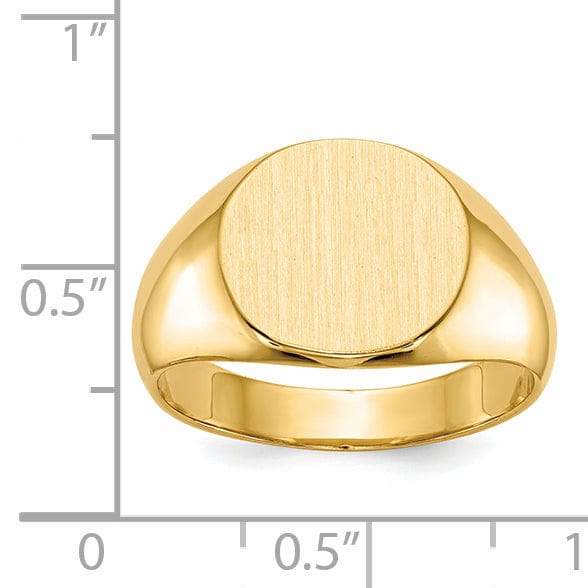 14k Yellow Gold Men's Solid Back Signet Ring