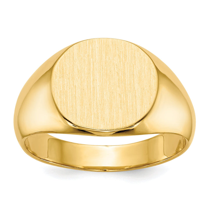 14k Yellow Gold Men's Solid Back Signet Ring