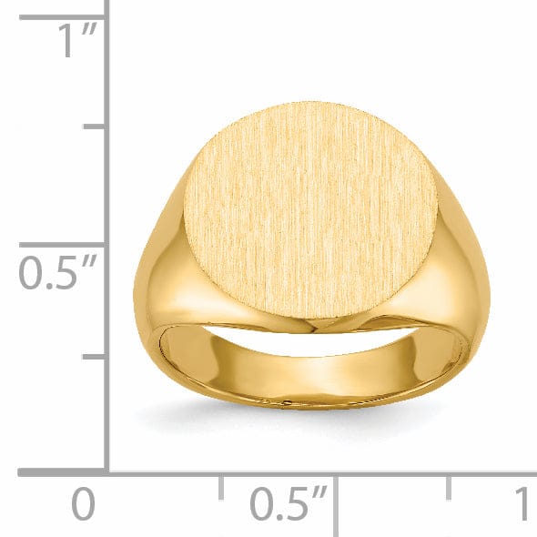 14k Yellow Gold Solid Back Signet Ring