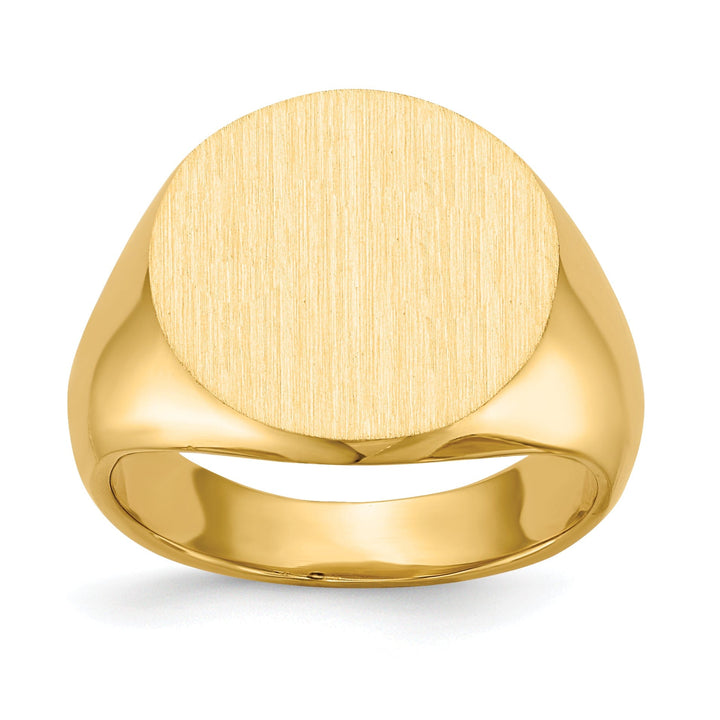 14k Yellow Gold Solid Back Signet Ring