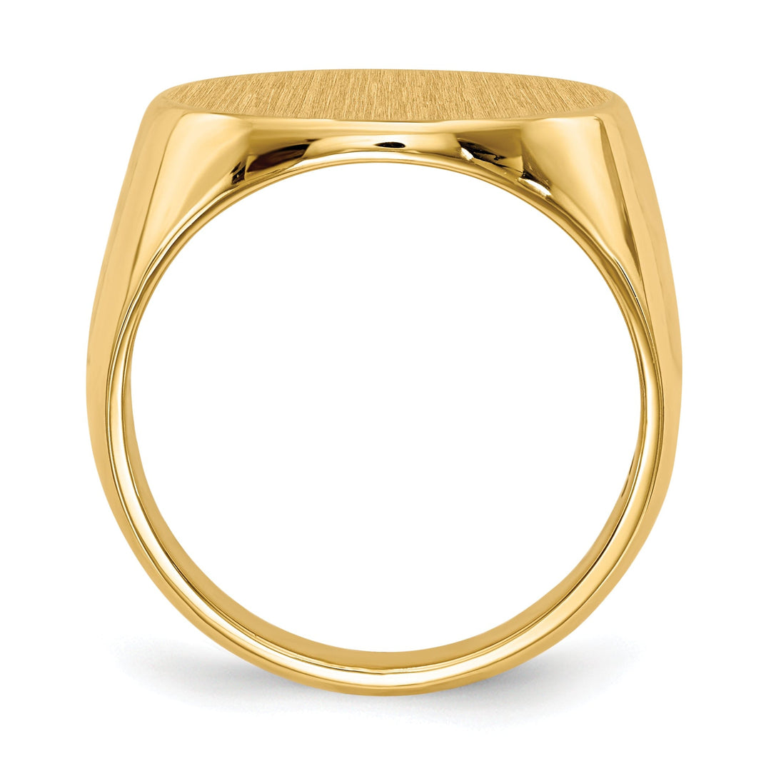 14k Yellow Gold Men's Solid Back Signet Ring