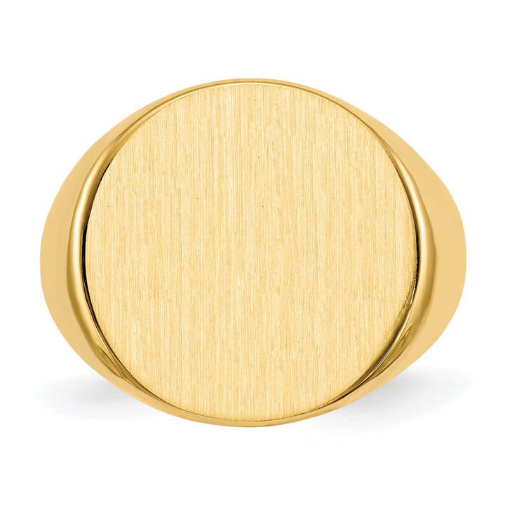 14k Yellow Gold Men's Solid Back Signet Ring