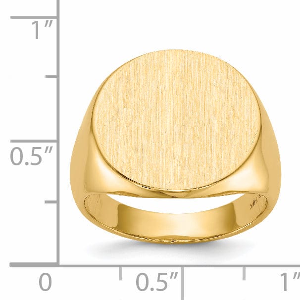 14k Yellow Gold Men's Solid Back Signet Ring