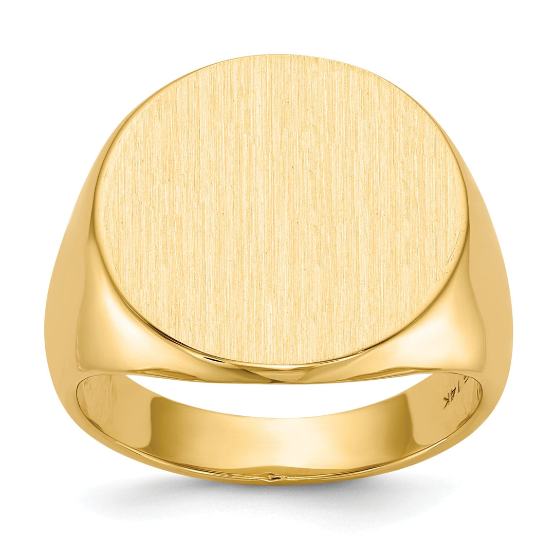 14k Yellow Gold Men's Solid Back Signet Ring