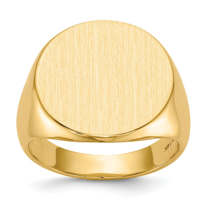 14k Yellow Gold Men's Solid Back Signet Ring