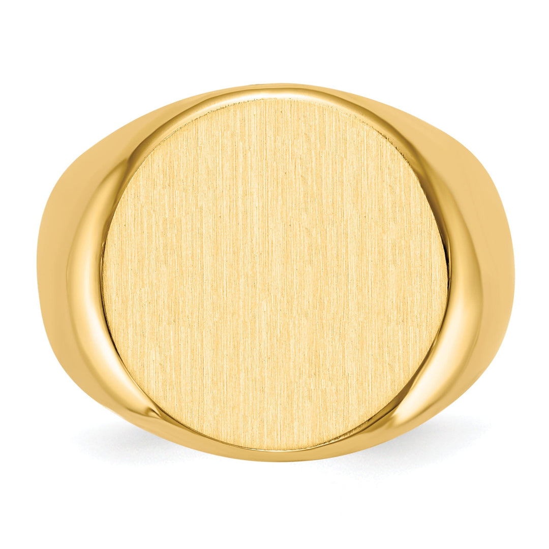 14k Yellow Gold Men's Solid Back Signet Ring