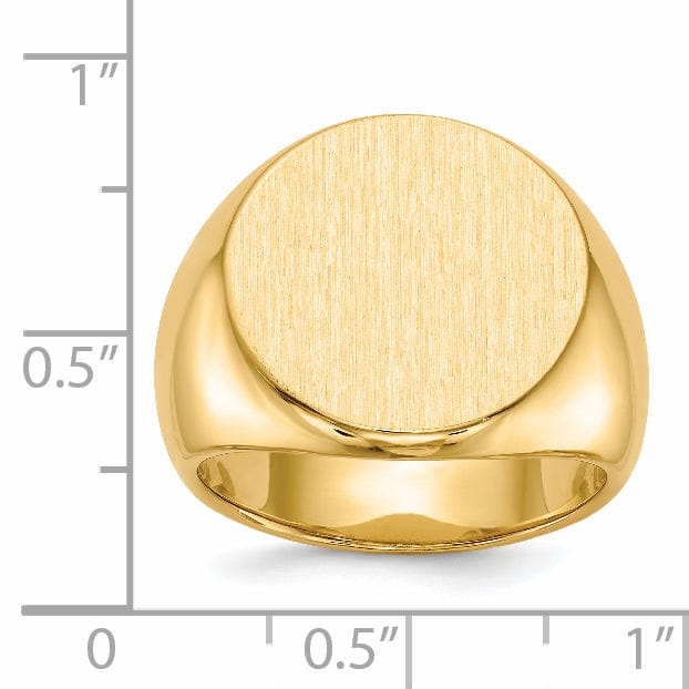 14k Yellow Gold Men's Solid Back Signet Ring