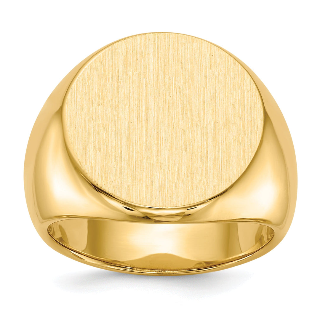 14k Yellow Gold Men's Solid Back Signet Ring