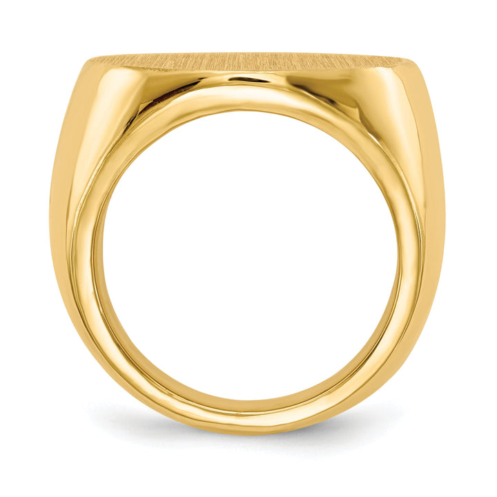 14k Yellow Gold Men's Solid Back Signet Ring