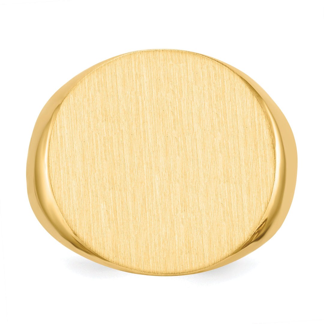 14k Yellow Gold Men's Solid Back Signet Ring