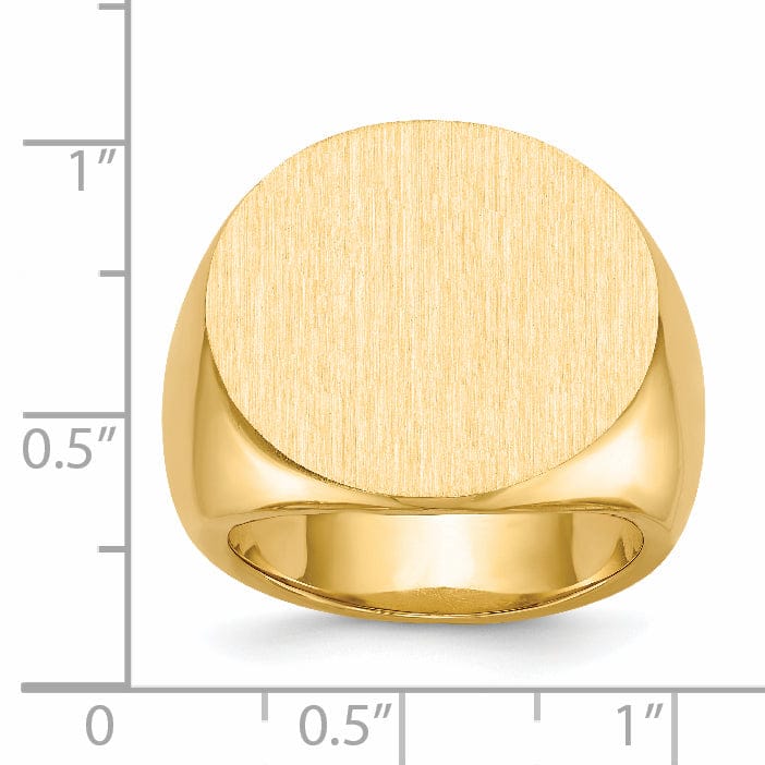 14k Yellow Gold Men's Solid Back Signet Ring