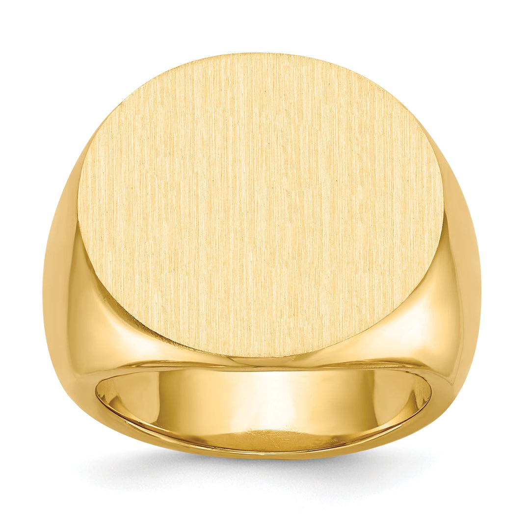 14k Yellow Gold Men's Solid Back Signet Ring