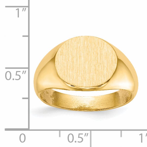 14k Yellow Gold Men's Open Back Signet Ring