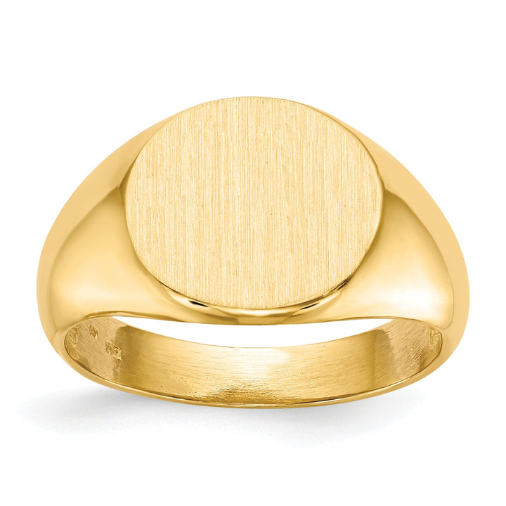 14k Yellow Gold Men's Open Back Signet Ring