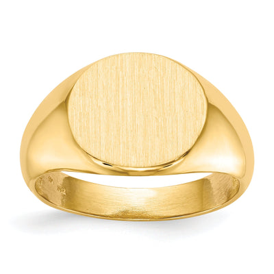 14k Yellow Gold Men's Open Back Signet Ring at $ 424.27 only from Jewelryshopping.com