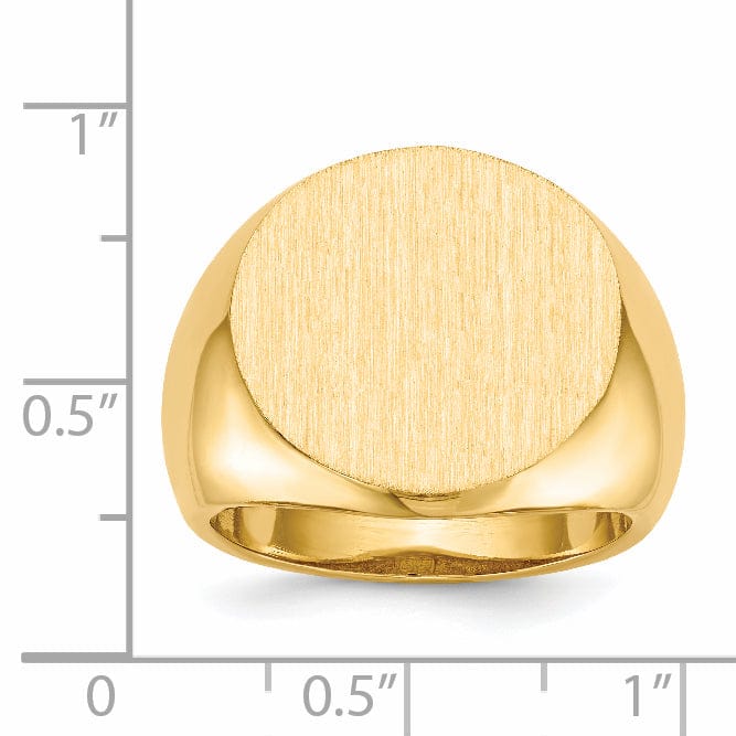 14k Yellow Gold Men's Open Back Signet Ring