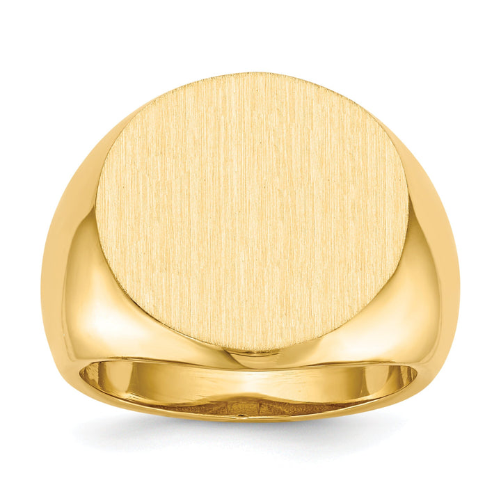 14k Yellow Gold Men's Open Back Signet Ring