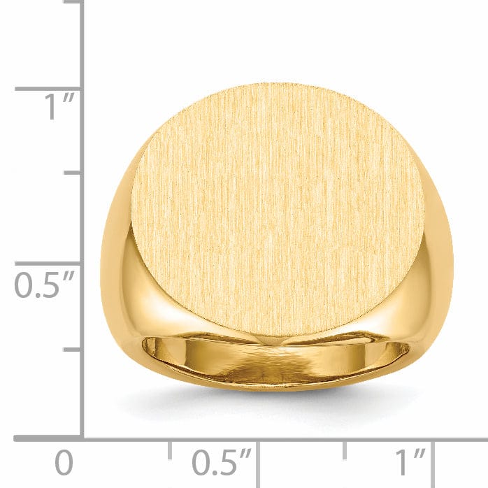 14k Yellow Gold Men's Open Back Signet Ring