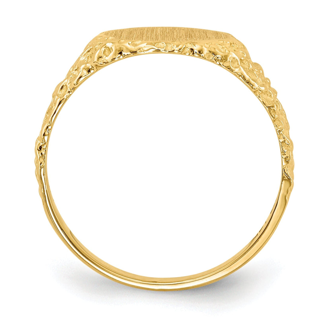 14k Yellow Gold Solid Back Signet Ring