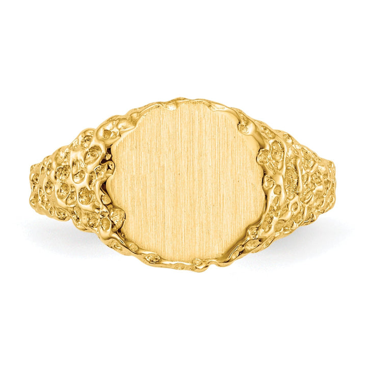 14k Yellow Gold Solid Back Signet Ring