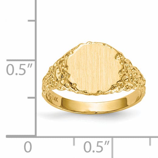 14k Yellow Gold Solid Back Signet Ring