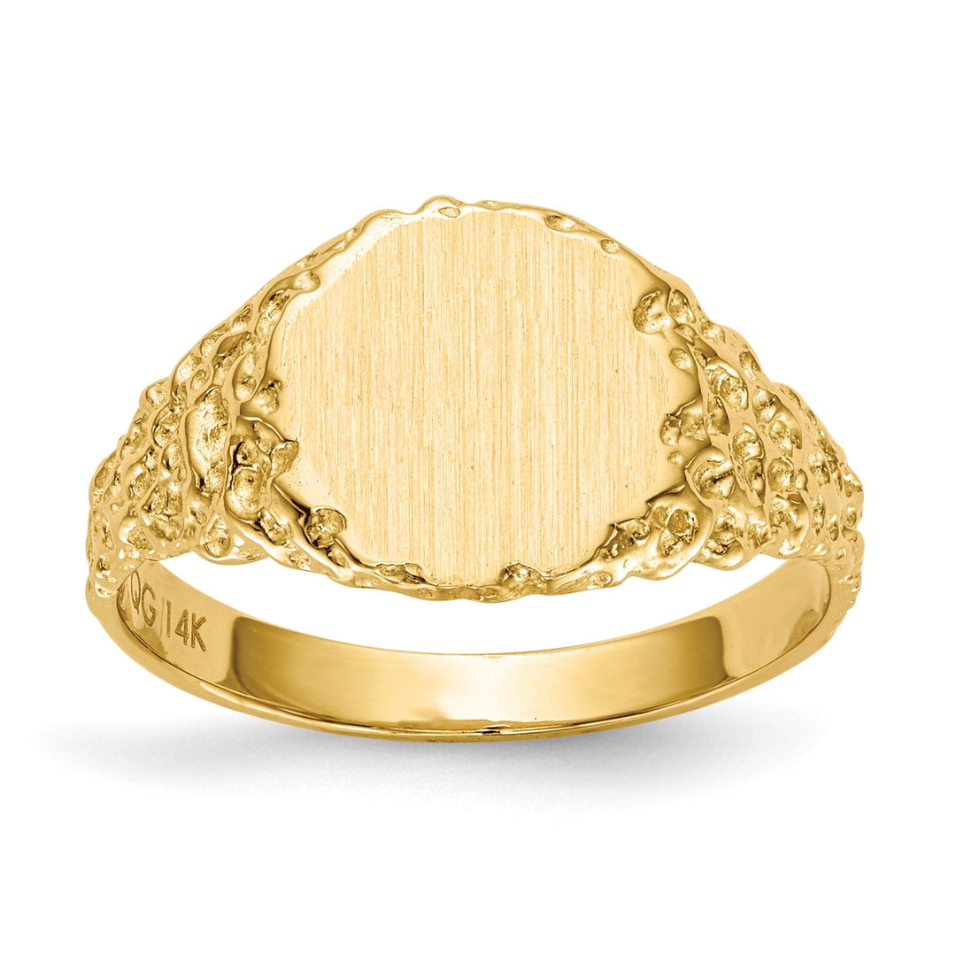 14k Yellow Gold Solid Back Signet Ring