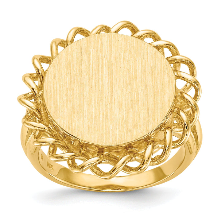 14k Yellow Gold Open Back Signet Ring