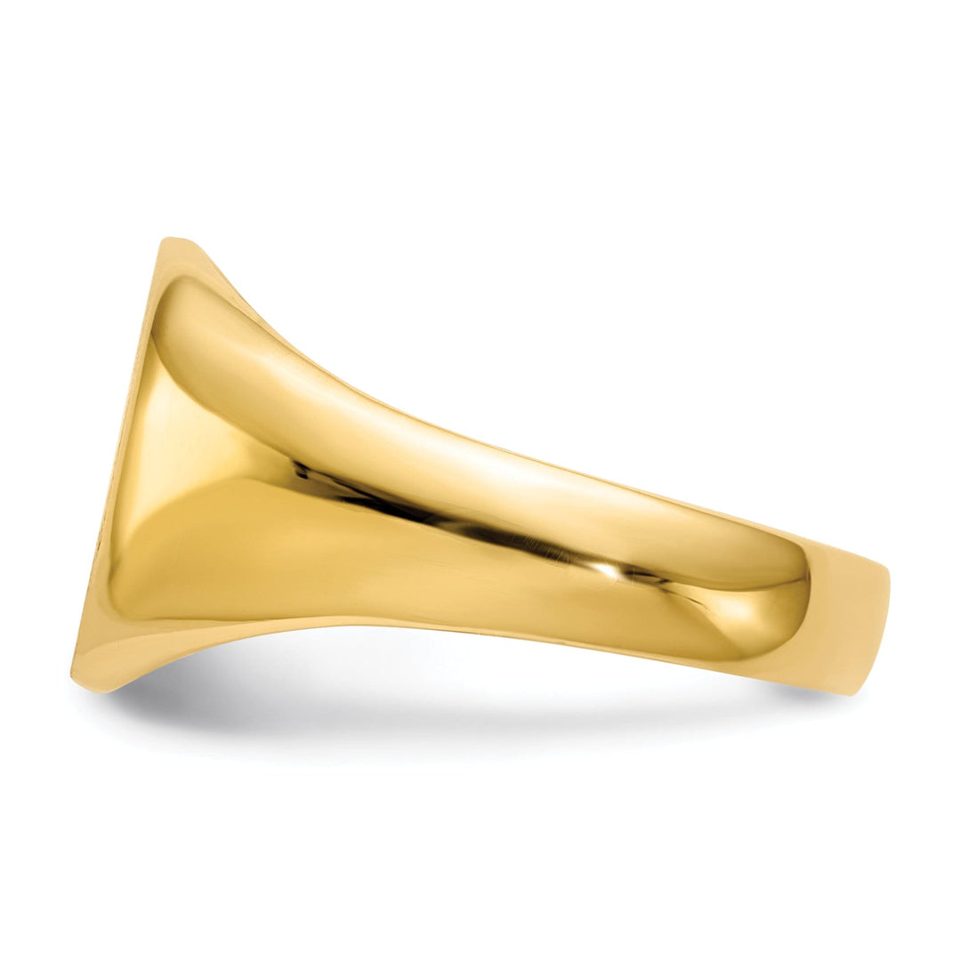 14k Yellow Gold Men's Solid Back Signet Ring