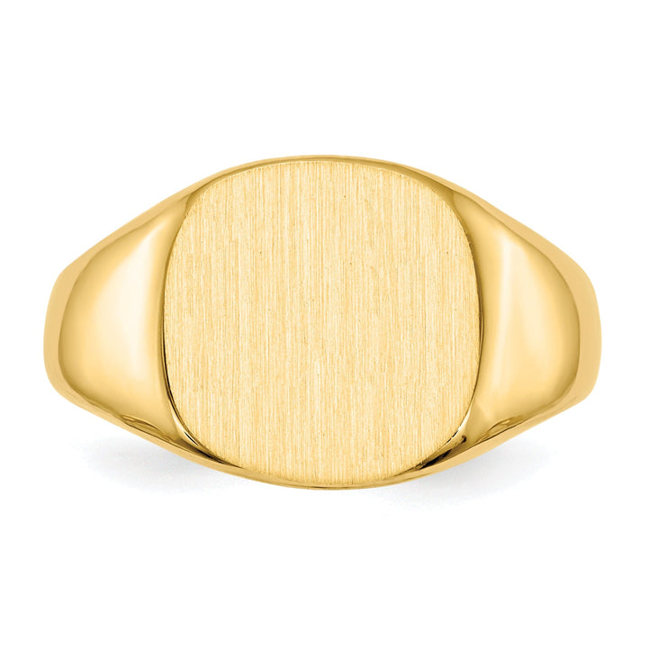 14k Yellow Gold Men's Solid Back Signet Ring