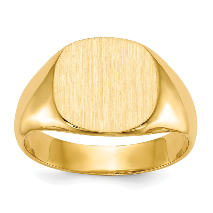 14k Yellow Gold Men's Solid Back Signet Ring