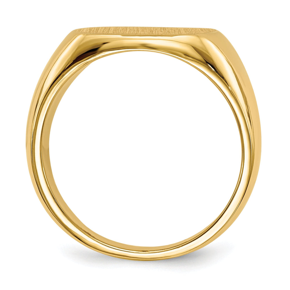 14k Yellow Gold Men's Solid Brushed Signet Ring