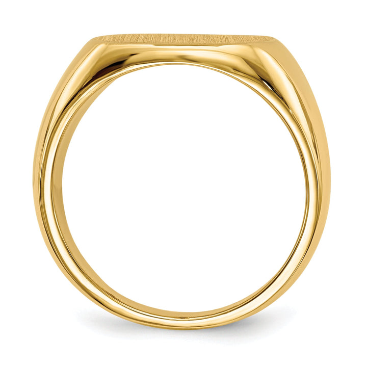 14k Yellow Gold Men's Solid Brushed Signet Ring