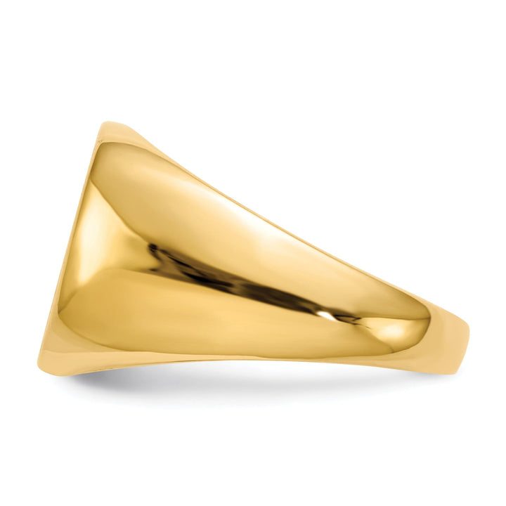 14k Yellow Gold Men's Solid Brushed Signet Ring