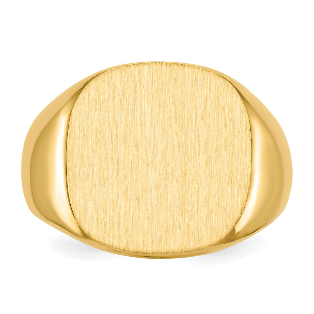 14k Yellow Gold Men's Solid Back Signet Ring