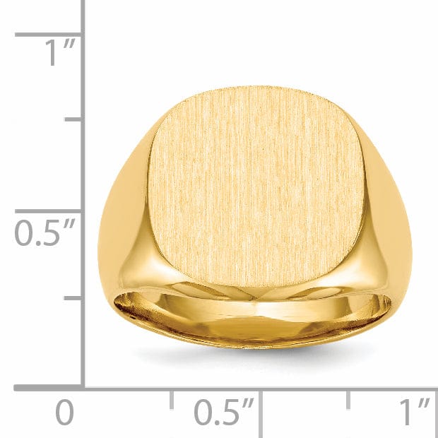 14k Yellow Gold Men's Solid Back Signet Ring