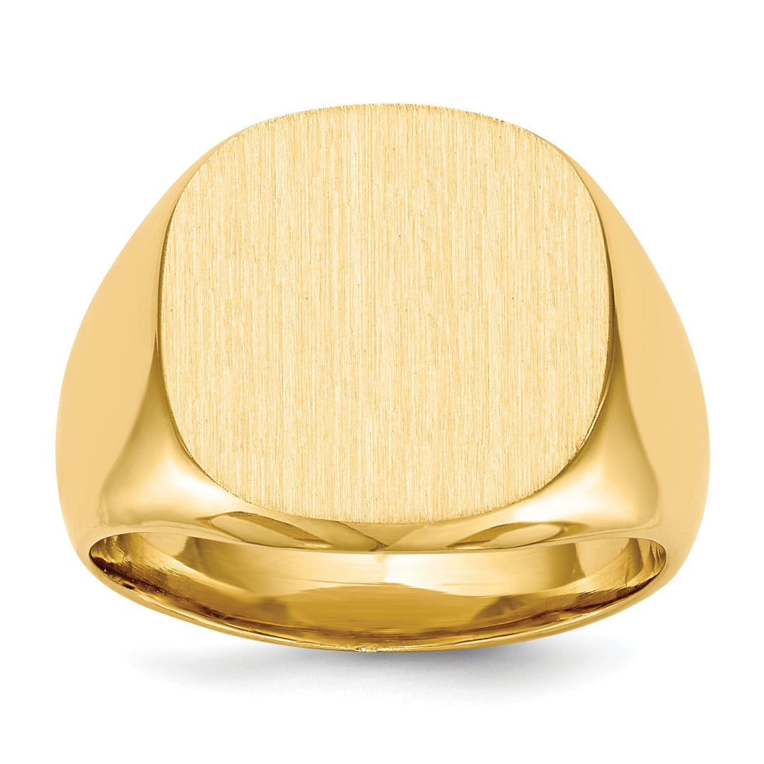 14k Yellow Gold Men's Solid Back Signet Ring