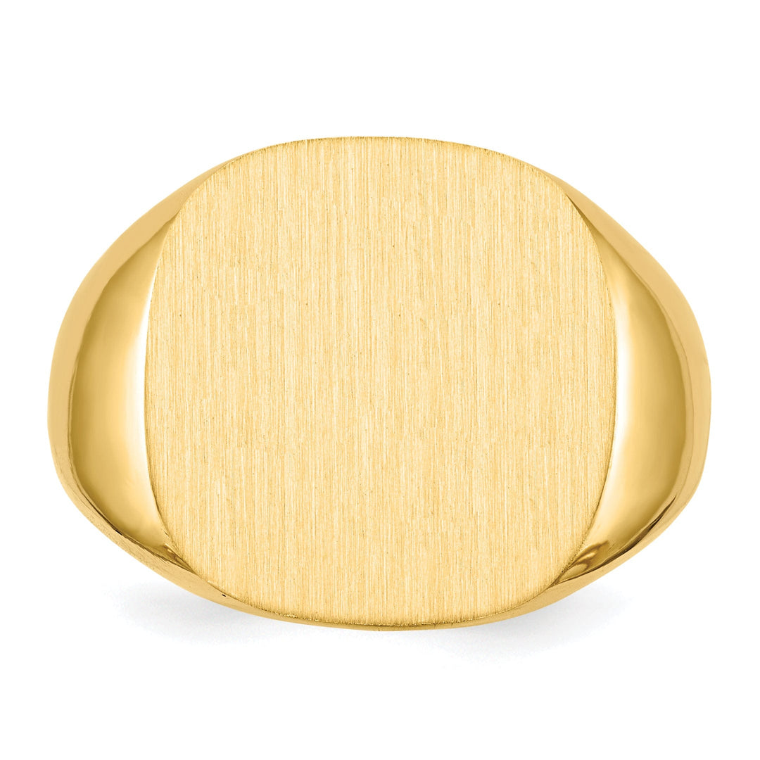 14k Yellow Gold Men's Solid Back Signet Ring