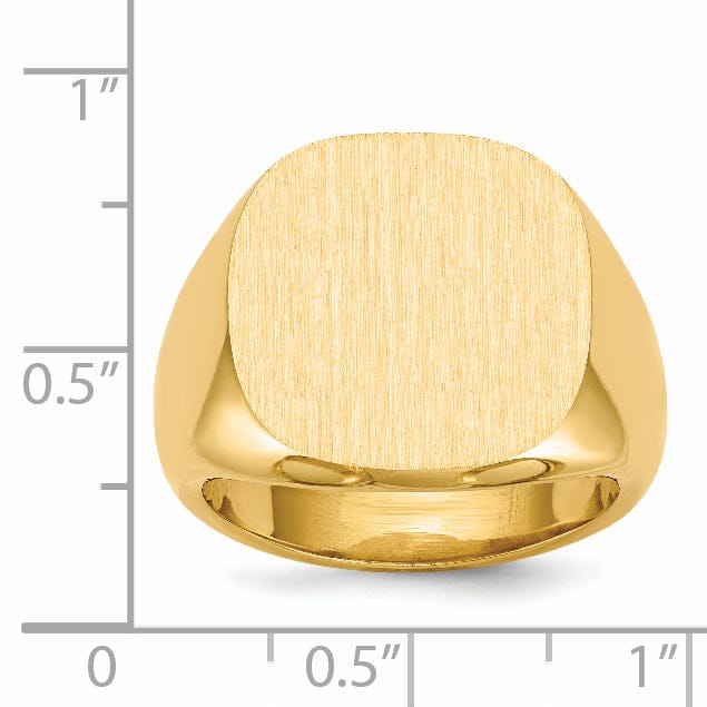 14k Yellow Gold Men's Solid Back Signet Ring