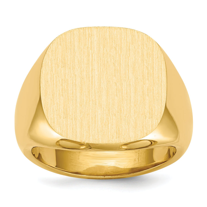 14k Yellow Gold Men's Solid Back Signet Ring