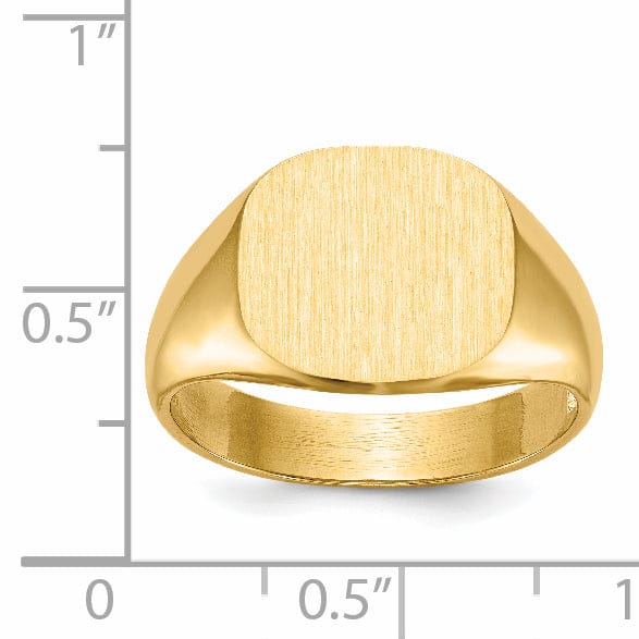 14k Yellow Gold Men's Open Back Signet Ring