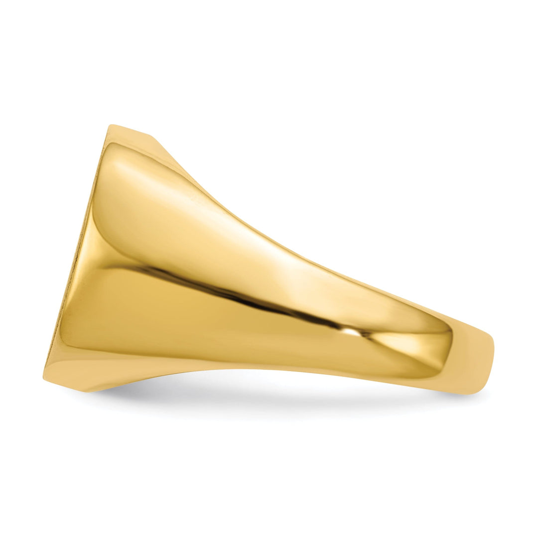 14k Yellow Gold Men's Open Back Signet Ring