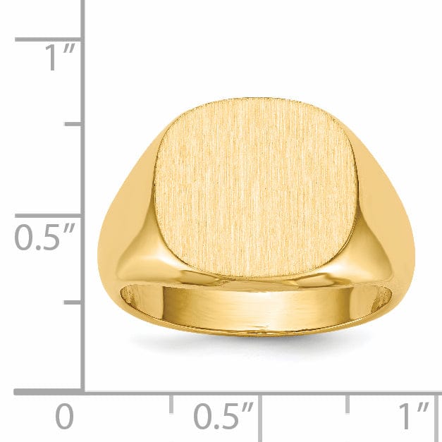 14k Yellow Gold Men's Open Back Signet Ring