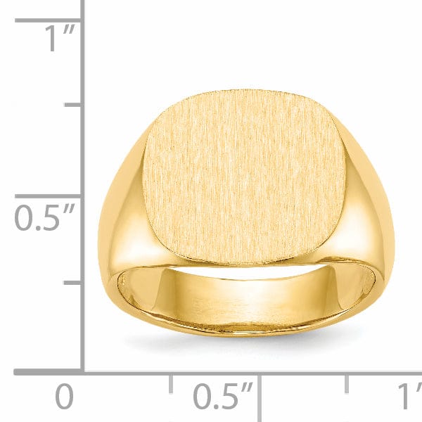 14k Yellow Gold Men's Open Back Signet Ring