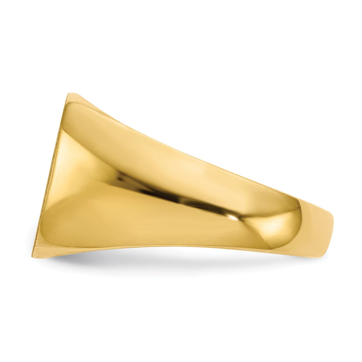 14k Yellow Gold Men's Solid Back Signet Ring